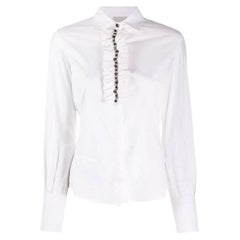 90s Gianfranco Ferrè white cotton shirt with black details