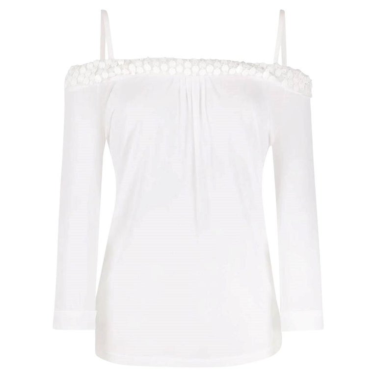 90s Gianfranco Ferre white semitransparent off the shoulders blouse at ...