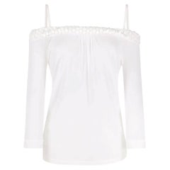 90s Gianfranco Ferre white semitransparent off the shoulders blouse
