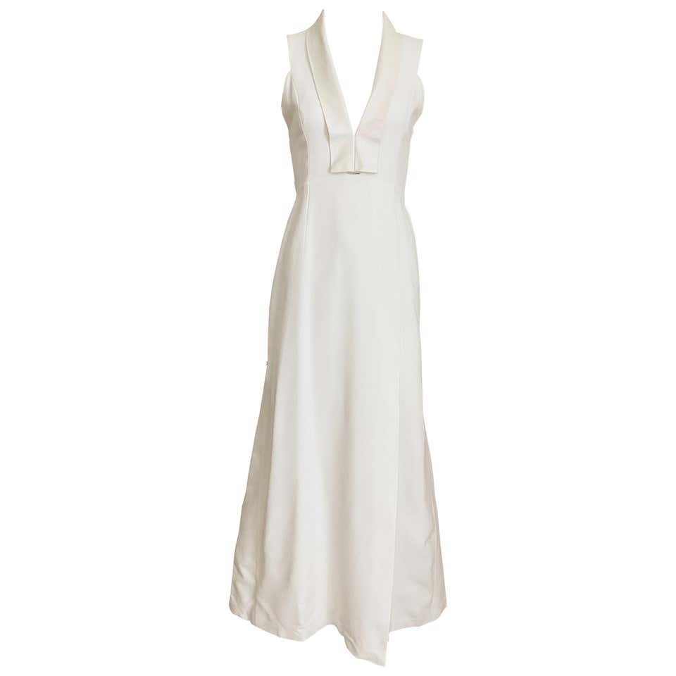Halston silk charmeuse strapless gown For Sale at 1stDibs
