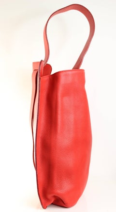 90s Gianni Versace Couture Red Leather Single Sling Strap Bag