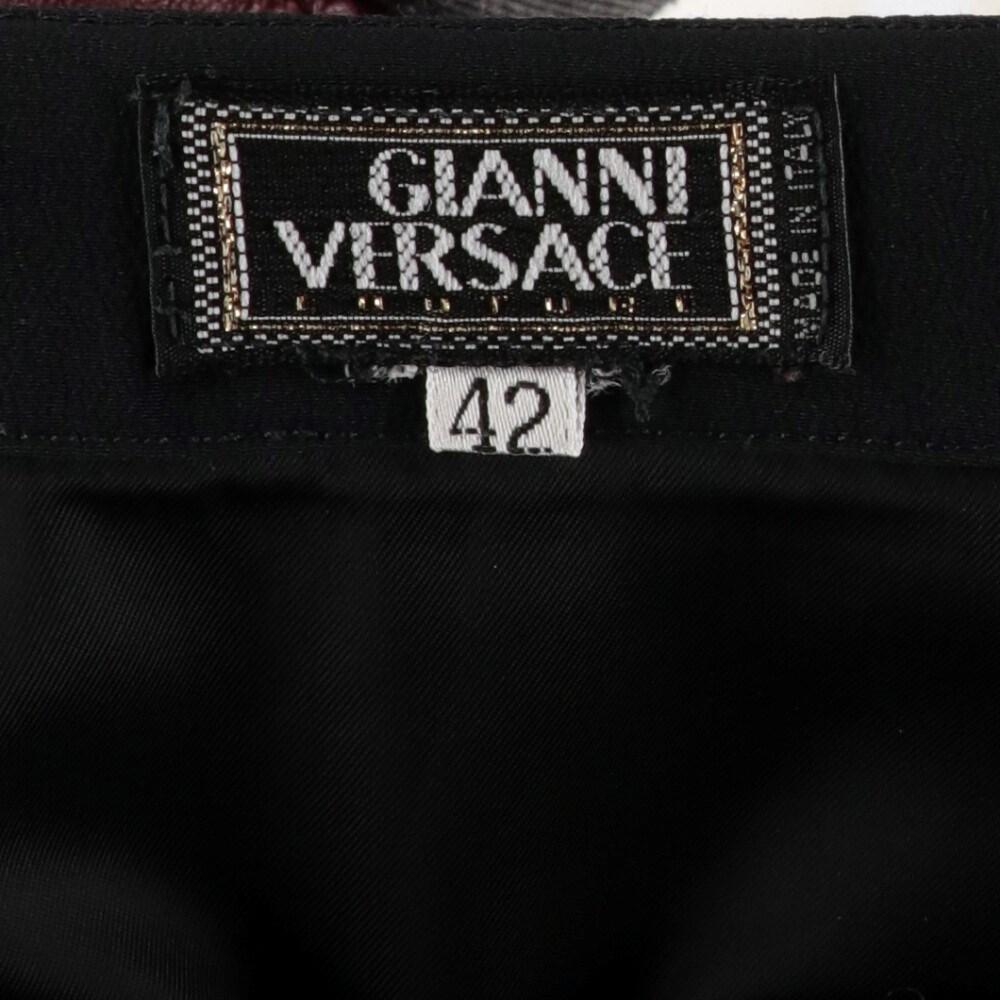90s Gianni Versace Vintage black wool midi skirt For Sale 1