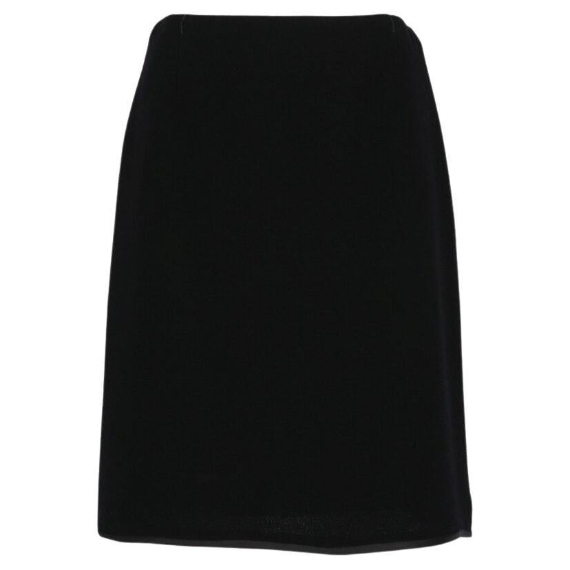 90s Gianni Versace Vintage black wool midi skirt For Sale