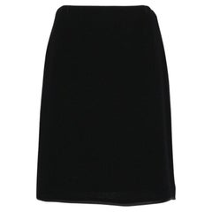 90s Gianni Versace Vintage black wool midi skirt
