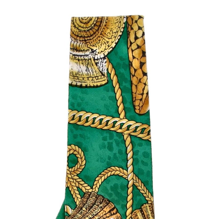 90s Gianni Versace Vintage green silk tie with yellow and black baroque  print For Sale at 1stDibs | versace tie, 90s ties