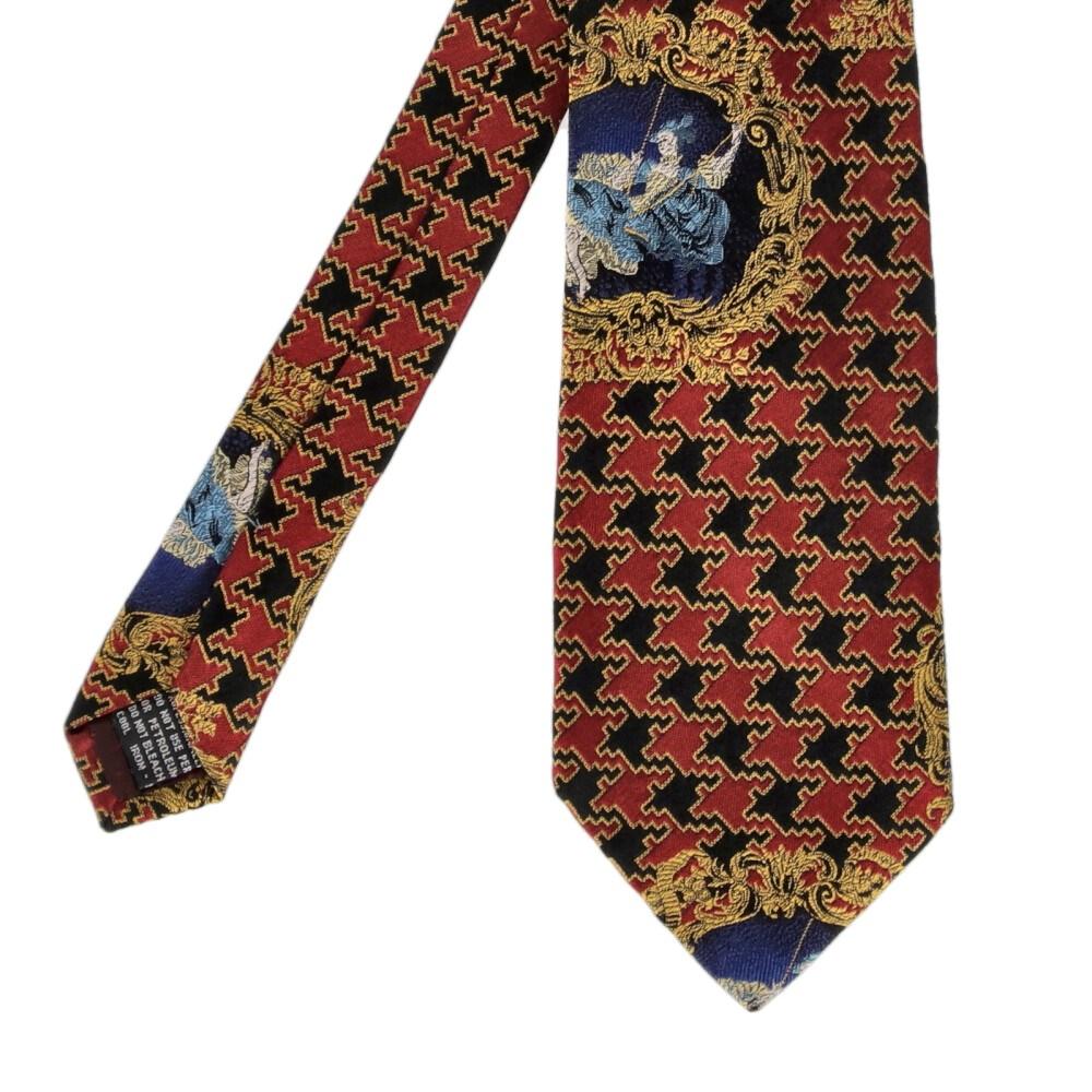 90s Gianni Versace Vintage multicolor jacquard silk tie In Excellent Condition In Lugo (RA), IT