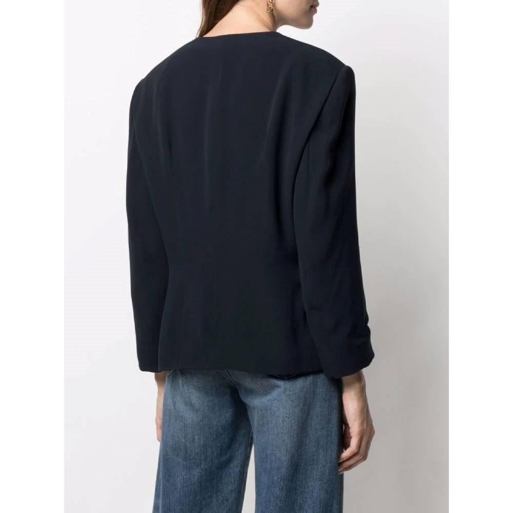 90er Giorgio Armani dunkelblaue Seidenjacke aus den 90ern im Zustand „Hervorragend“ in Lugo (RA), IT