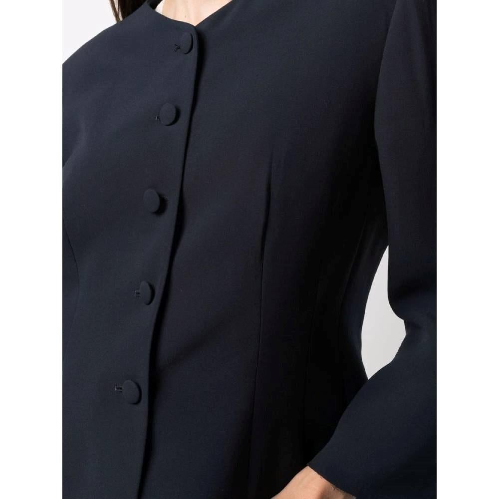 90er Giorgio Armani dunkelblaue Seidenjacke aus den 90ern Damen