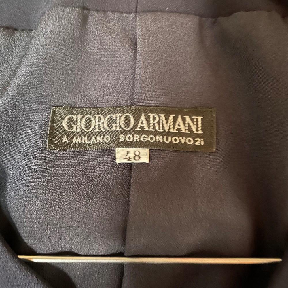 90er Giorgio Armani dunkelblaue Seidenjacke aus den 90ern 1