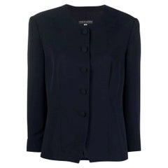 90s Giorgio Armani dark blue silk jacket