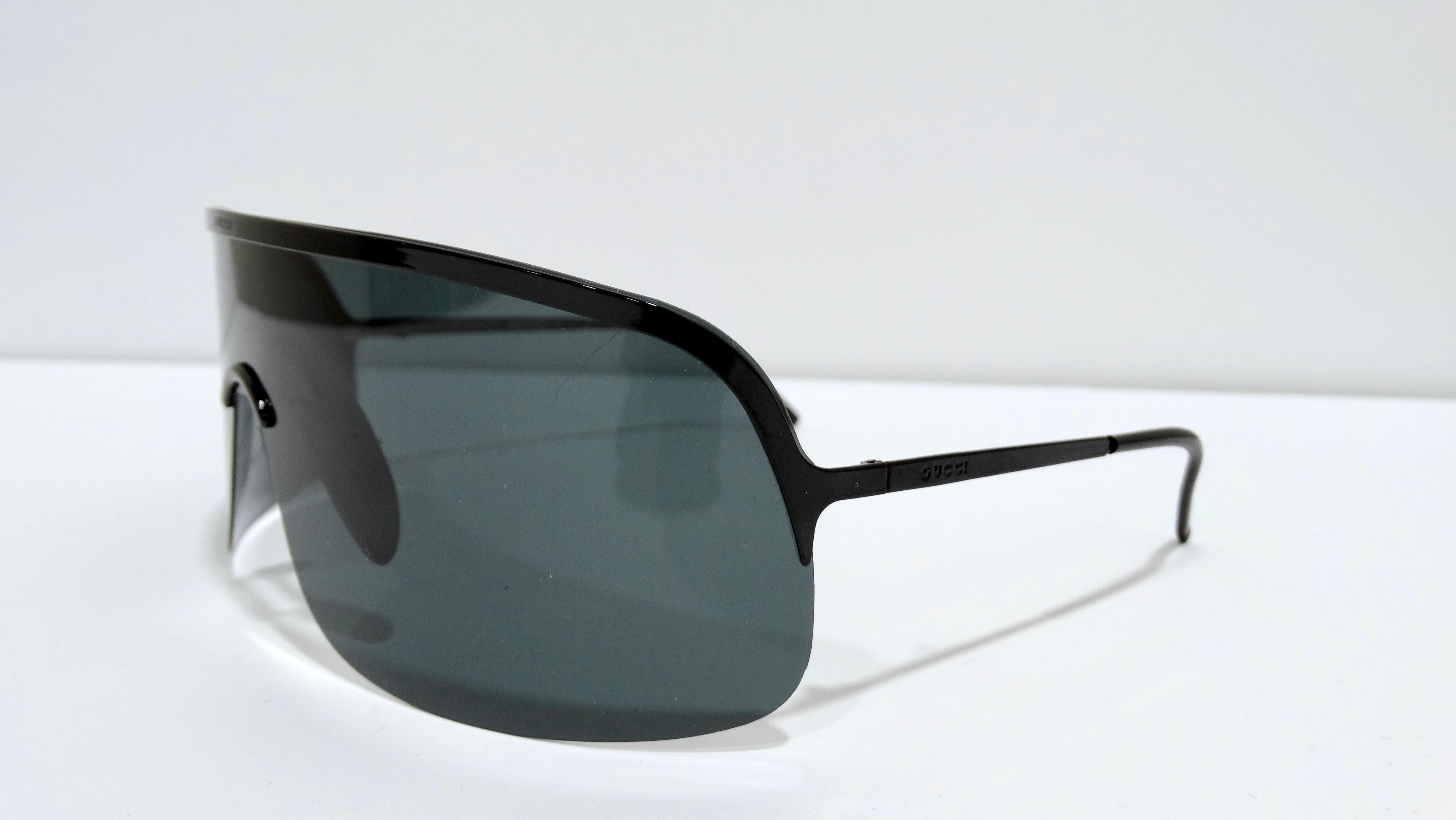 gucci vintage shield sunglasses