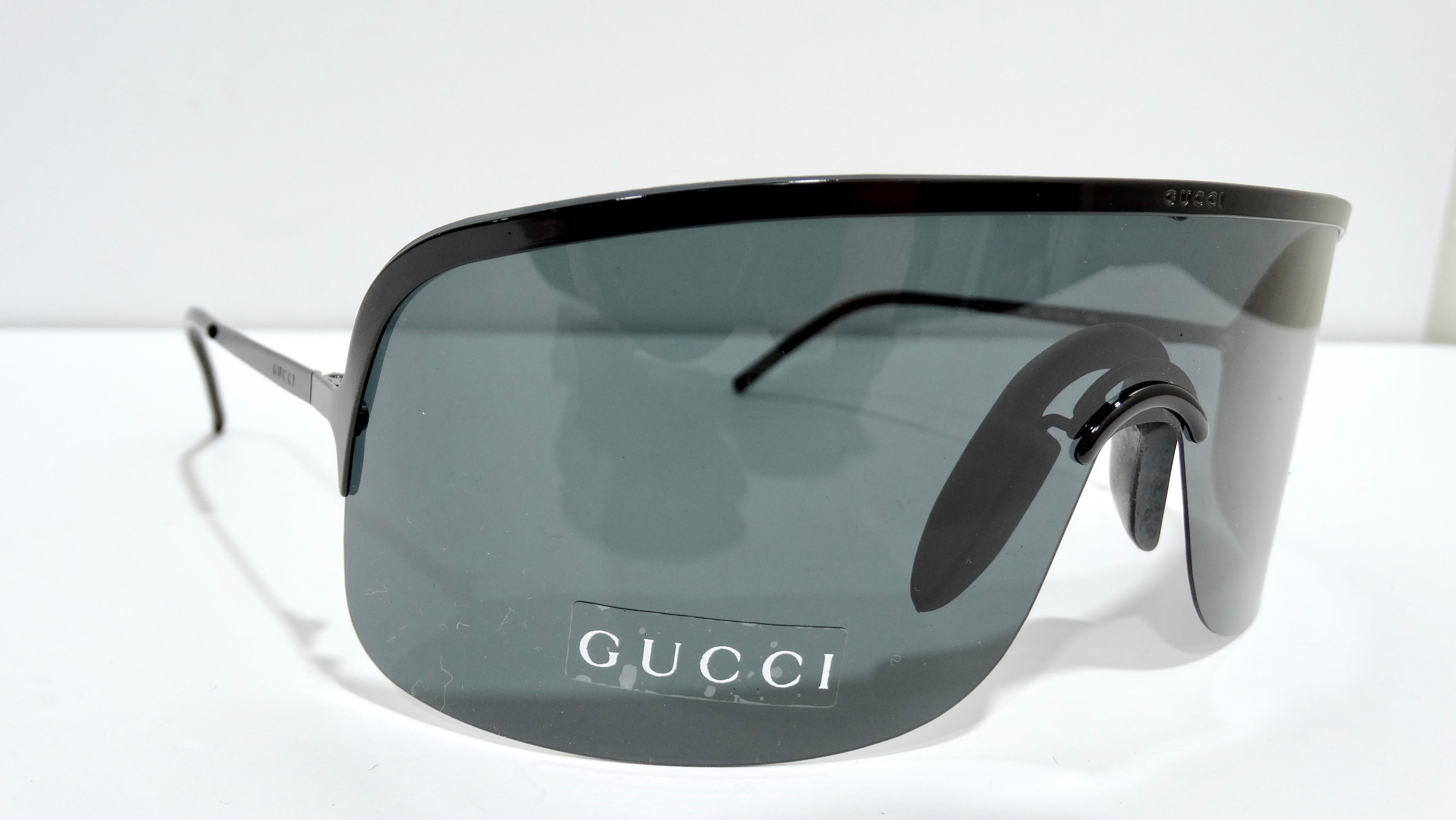 Black 90's Gucci Shield Sunglasses