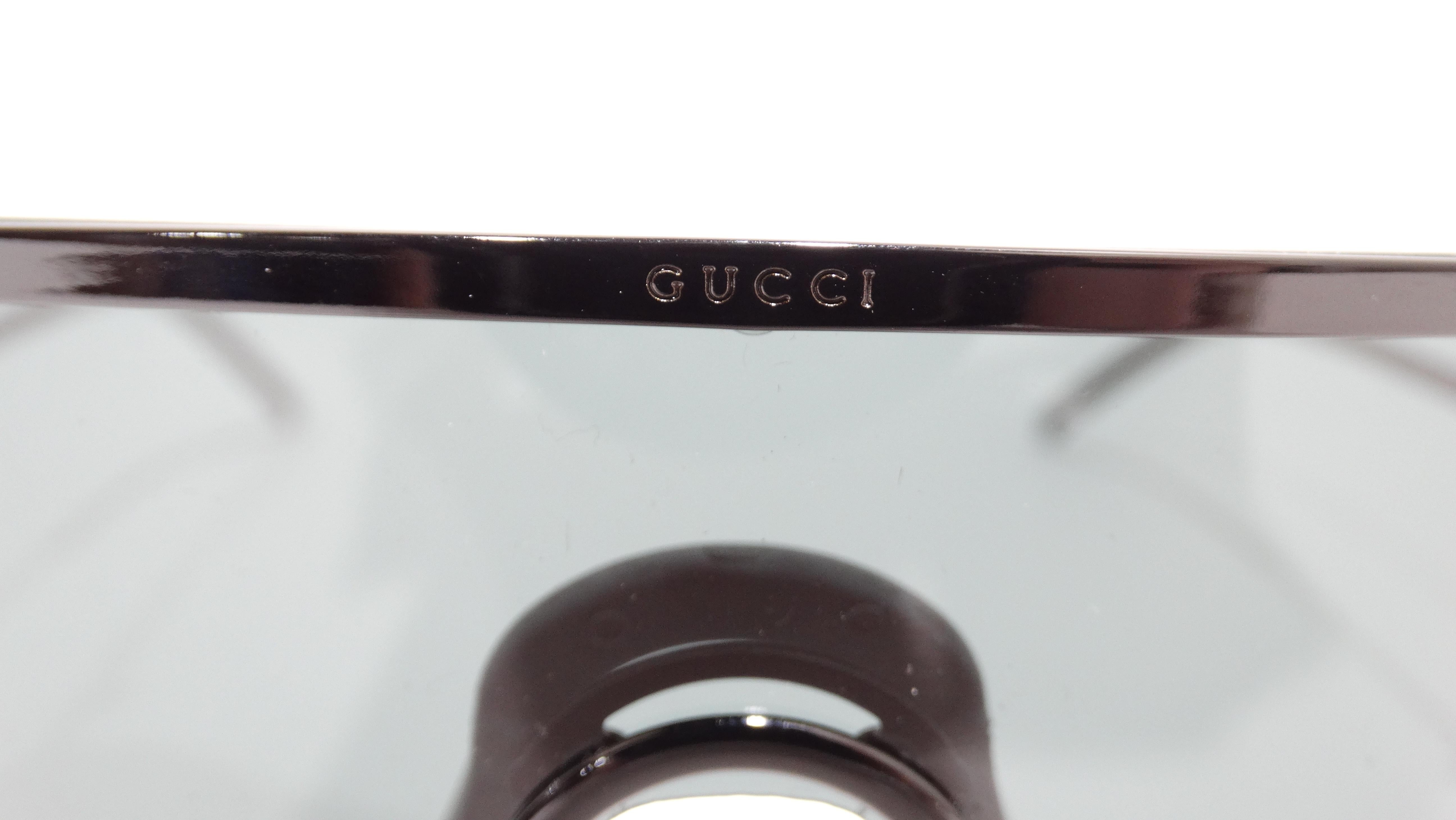 90's Gucci Shield Sunglasses In Excellent Condition In Scottsdale, AZ