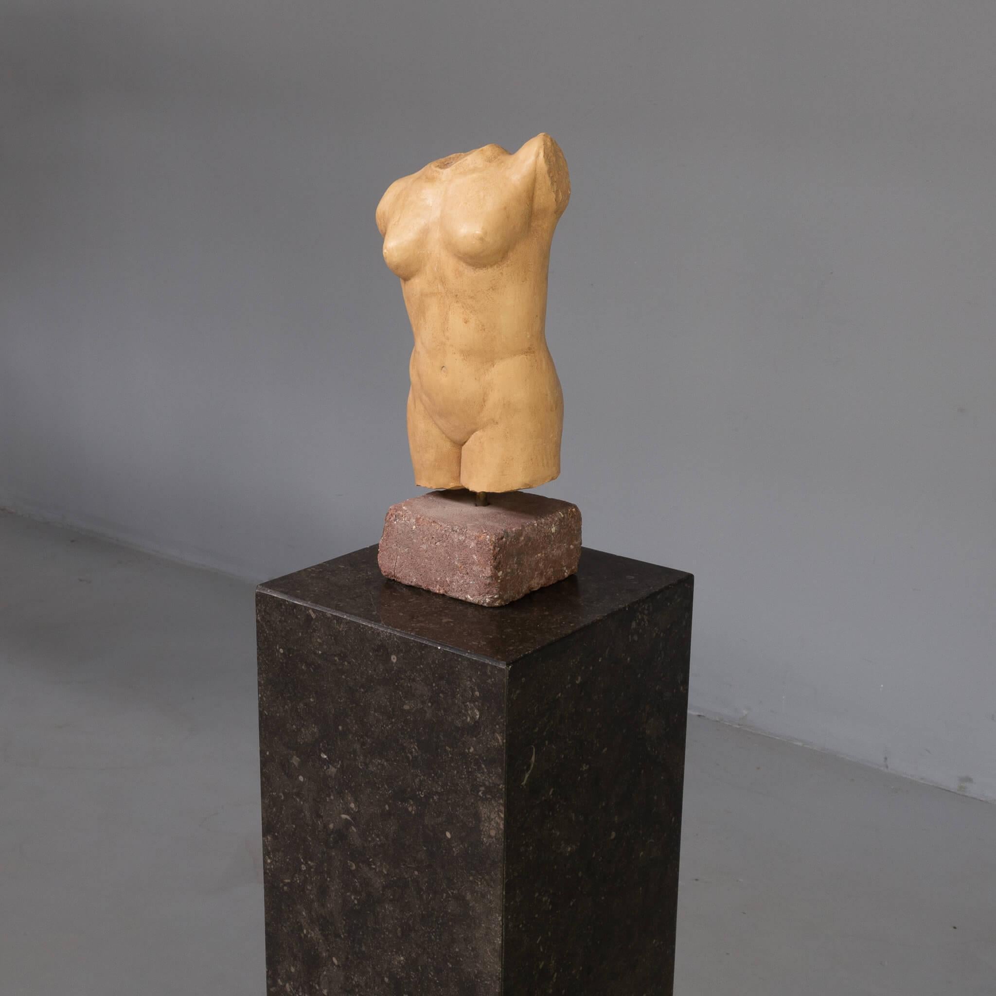 90s handmade stone human torso sculpture For Sale 2