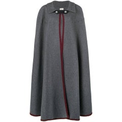 90s Hermès Retro grey wool wide cape