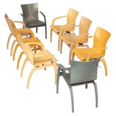 90er Hugo de Ruiter 'camarilla' Sperrholz-Esszimmerstuhl für Leolux Set/8