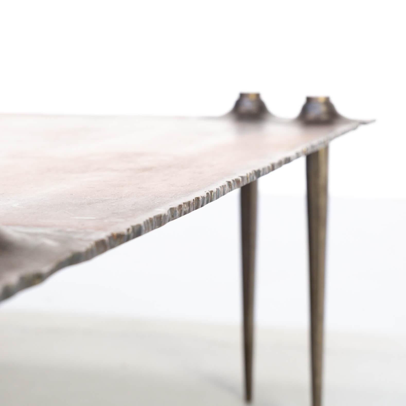 1990s Indir Mecibah Solid Metal Artwork Coffee Table for Smederij Moerman For Sale 4