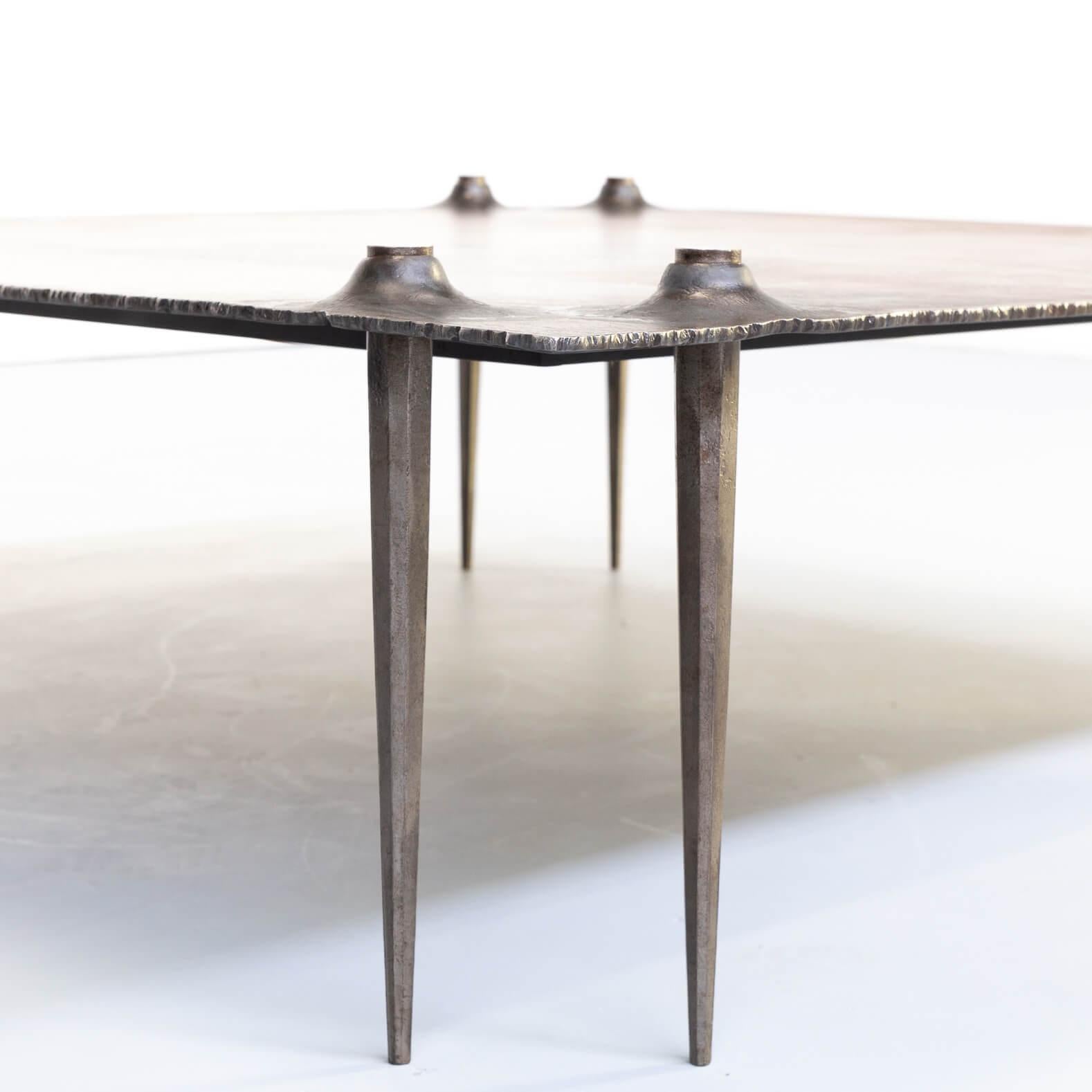 1990s Indir Mecibah Solid Metal Artwork Coffee Table for Smederij Moerman For Sale 5