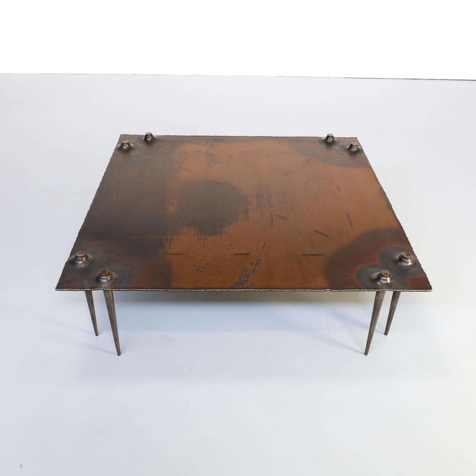 Belgian 1990s Indir Mecibah Solid Metal Artwork Coffee Table for Smederij Moerman For Sale