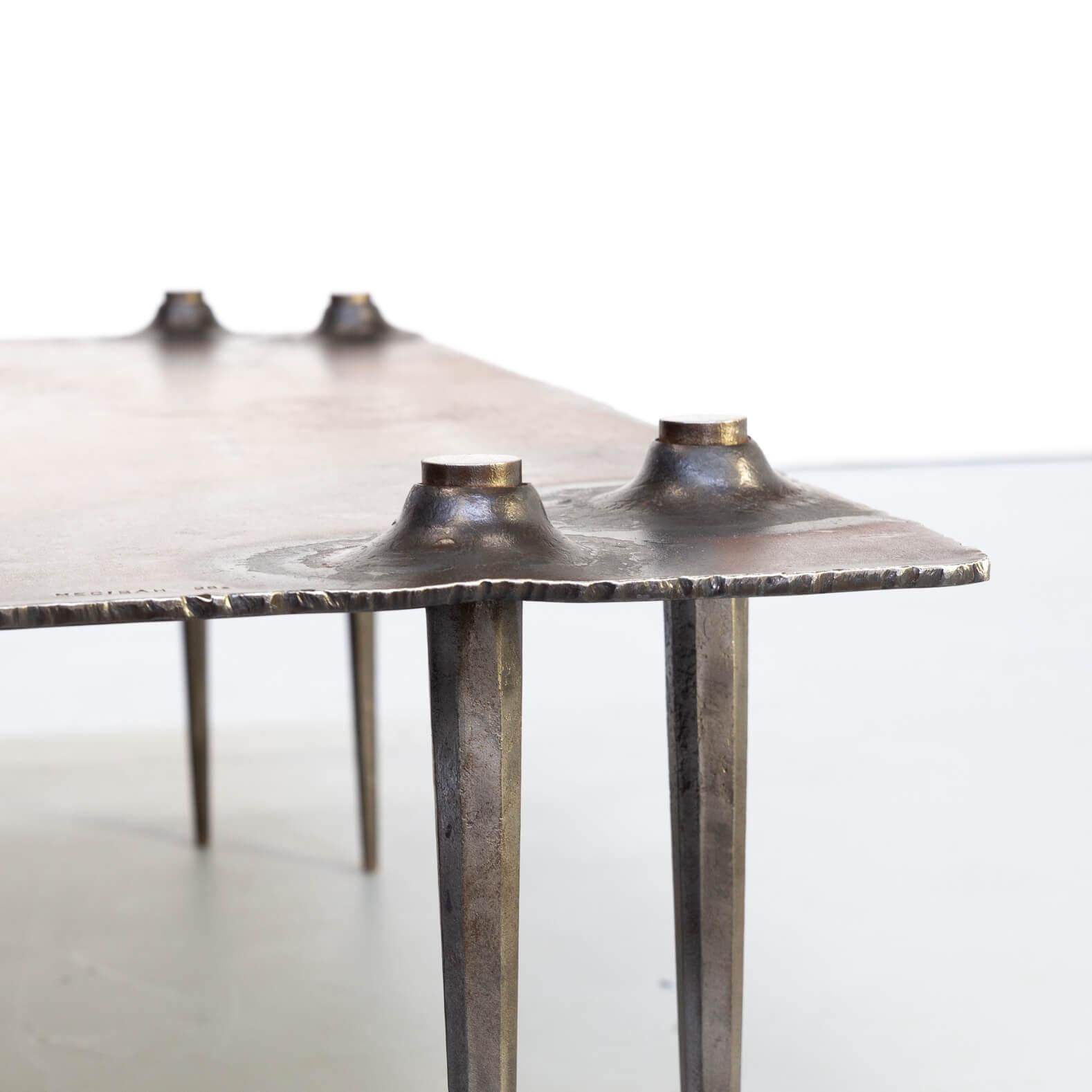 20th Century 1990s Indir Mecibah Solid Metal Artwork Coffee Table for Smederij Moerman For Sale