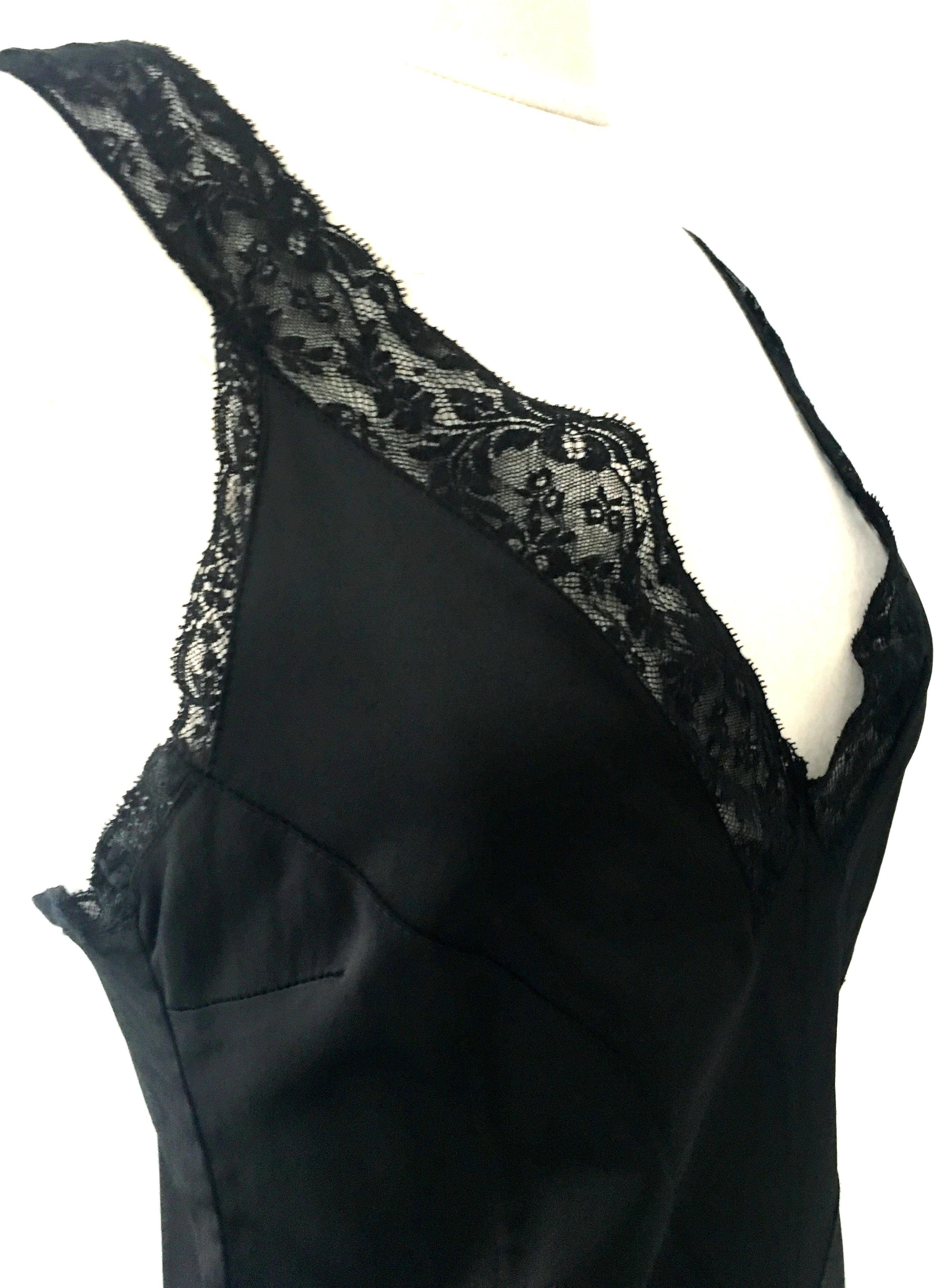 90'S Italian  Dolce & Gabbana Black Fitted Slip Style Dress Sz-46 6