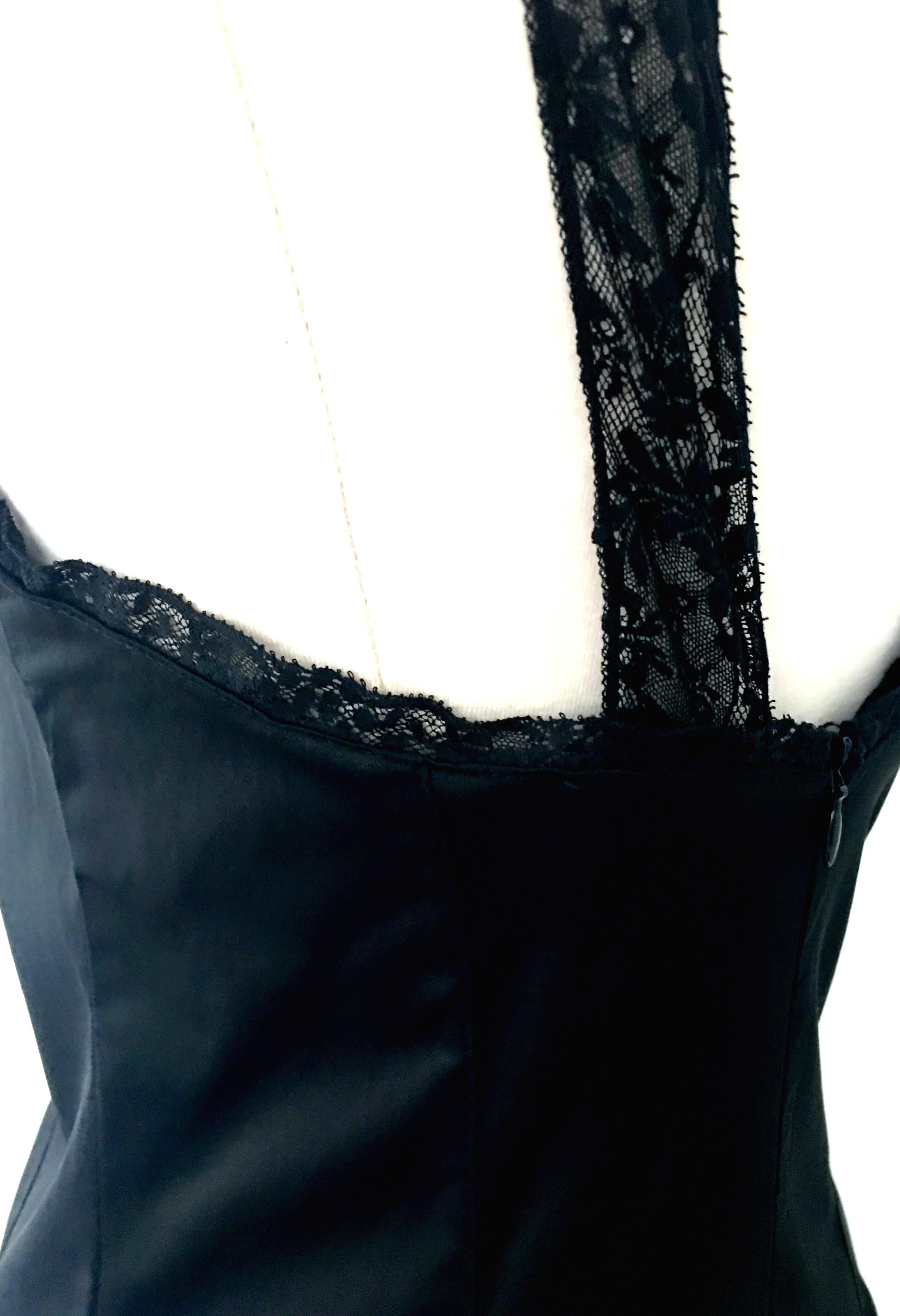 90'S Italian  Dolce & Gabbana Black Fitted Slip Style Dress Sz-46 8