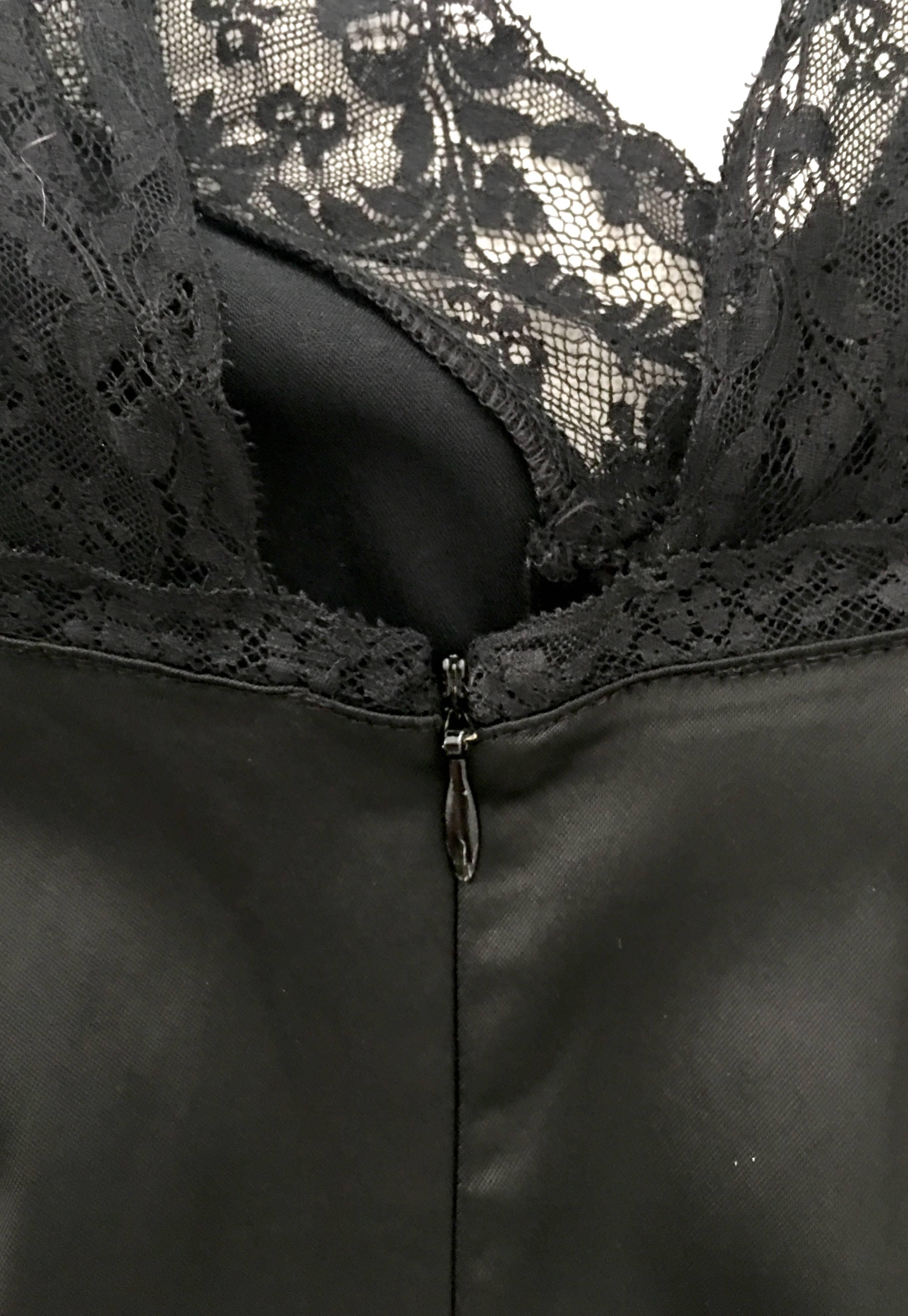 90'S Italian  Dolce & Gabbana Black Fitted Slip Style Dress Sz-46 11