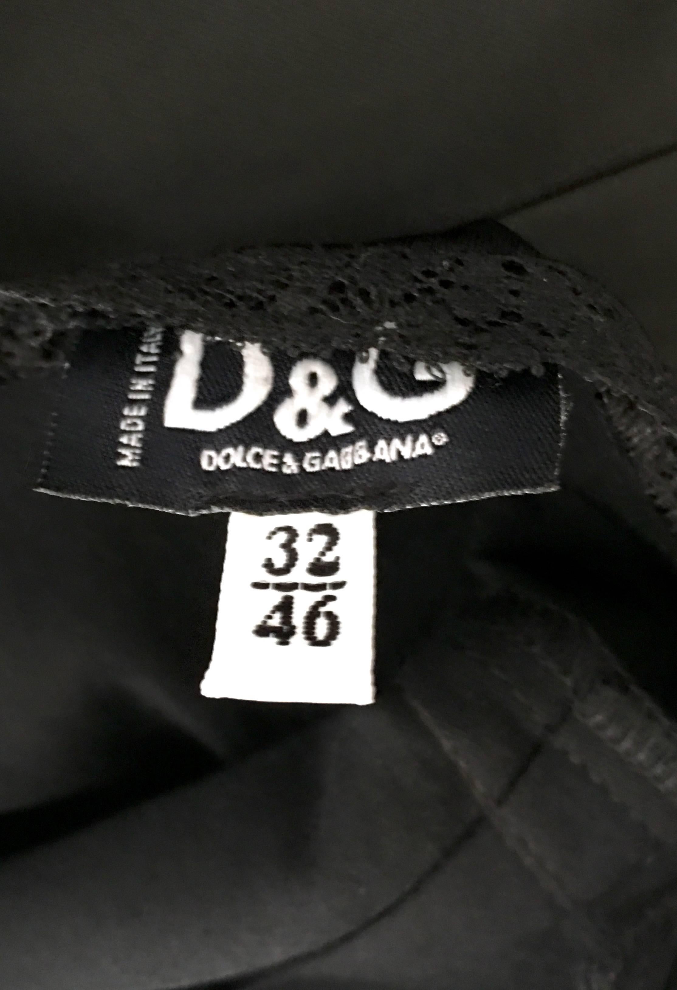 90'S Italian  Dolce & Gabbana Black Fitted Slip Style Dress Sz-46 12