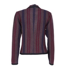 90s Jean Louis Scherrer purple and burgundy striped wool cropped jacket