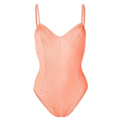 90s Jean-Louis Scherrer Salmon Pink Onepiece Swimwear