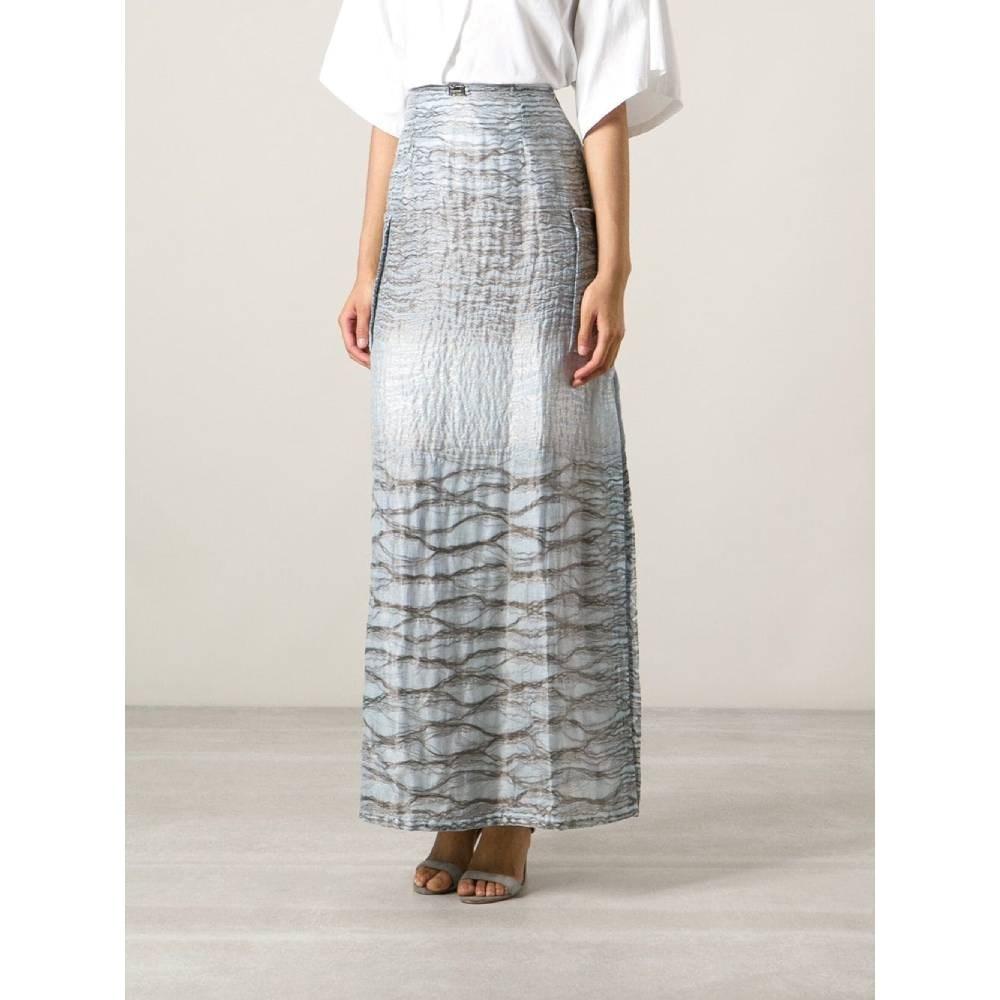 90s Jean Louis Scherrer Vintage 90s long A-line skirt In Excellent Condition For Sale In Lugo (RA), IT