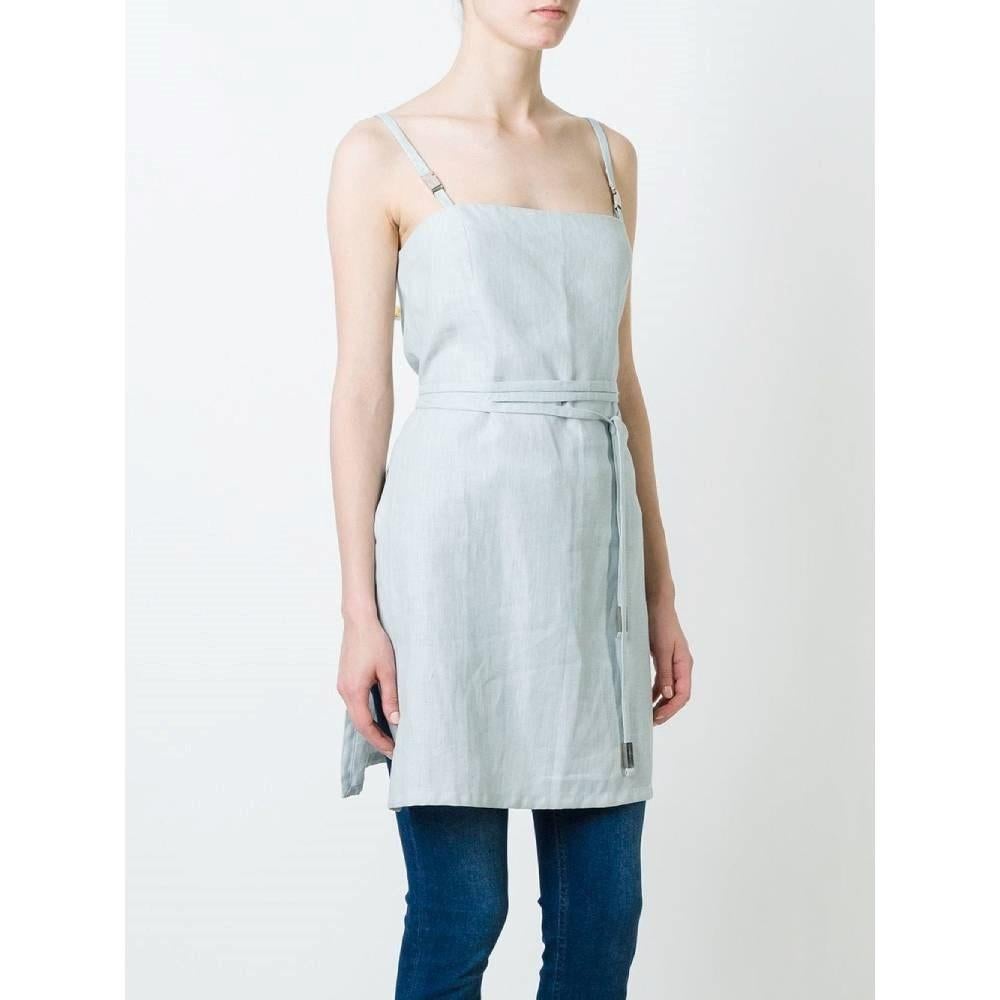 Jean-Louis Scherrer baby blue belted linen mini dress. Squared neckline, thin straps and side slits.

Size: 38 FR

Flat measurements
Height: 85 cm
Bust: 41 cm

Product code: A6284

Composition: 100% Linen

Made in: Italy

Condition: Good conditions