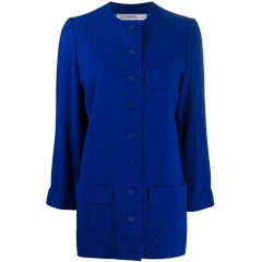 90s Jean-Louis Scherrer Vintage blue wool jacket
