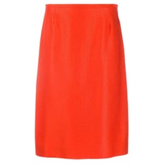 90s Jean-Louis Scherrer Vintage Orange cotton and silk midi pencil skirt