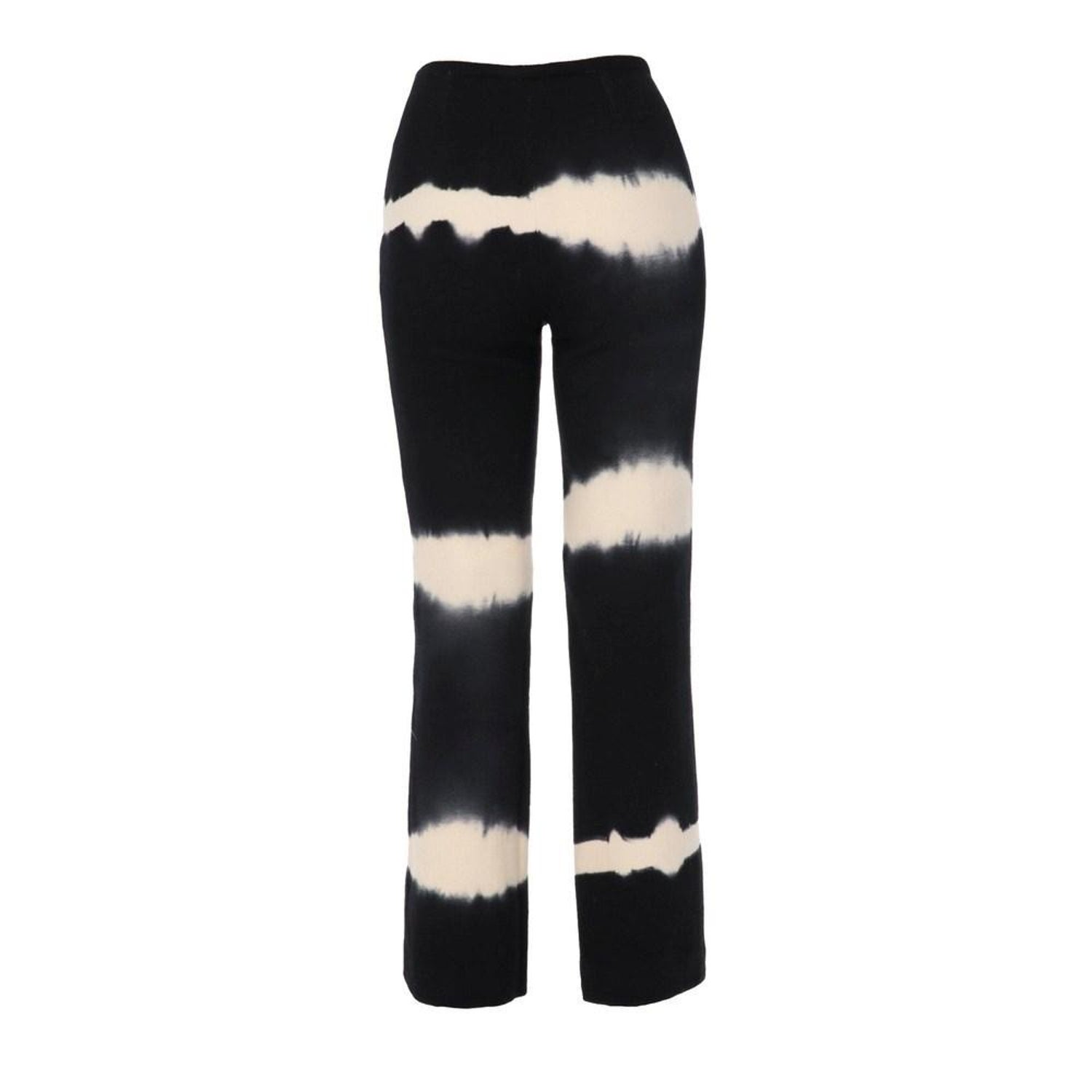 90s Jean-Louis Scherrer Vintage upcycled black and white tie dye wool  trousers For Sale at 1stDibs