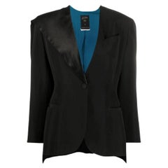 90s Jean Paul Gaultier Vintage black wool asymmetrical jacket