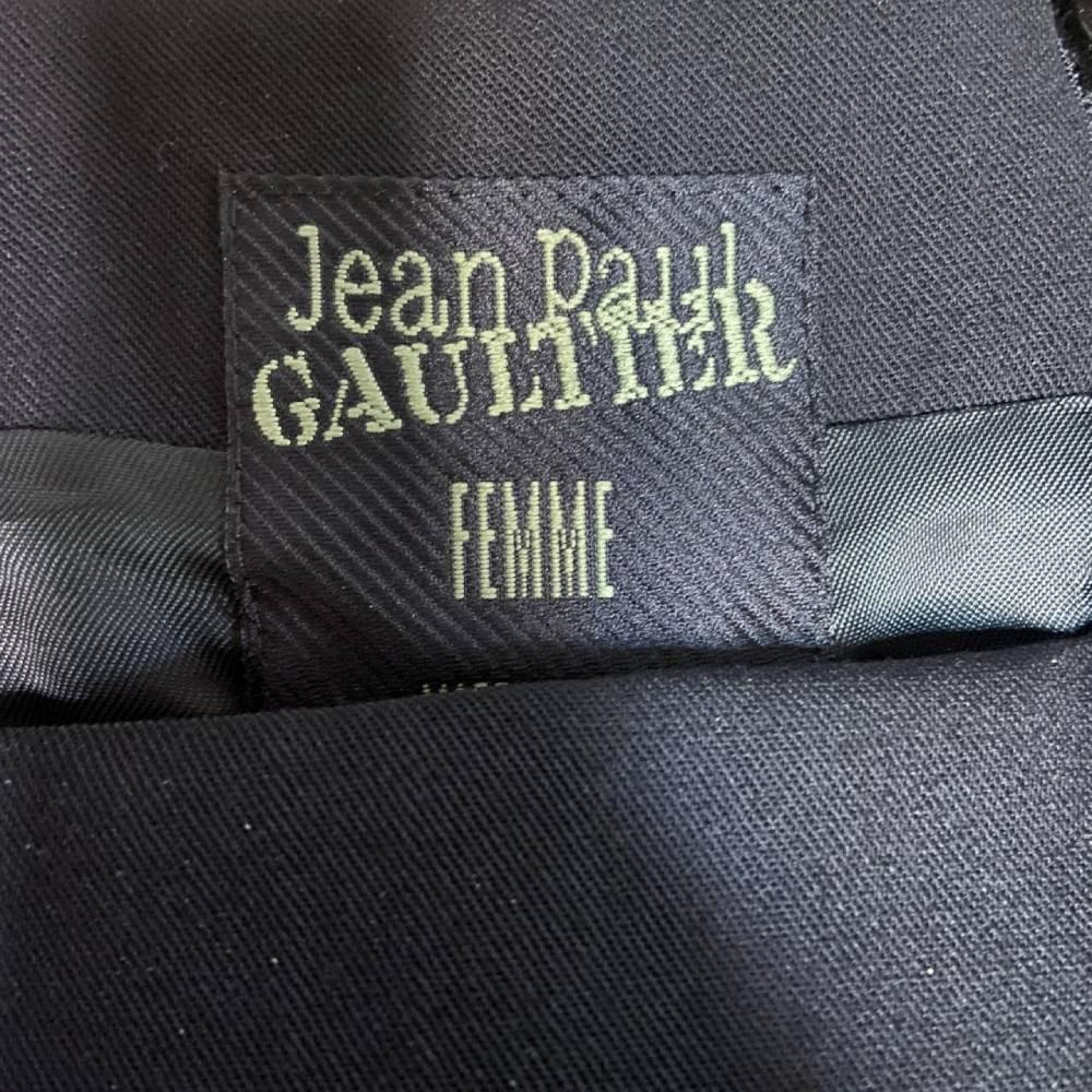 90s Jean Paul Gaultier Vintage black wool hight-waist A-line skirt 1