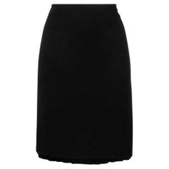 90s Jean Paul Gaultier Vintage black wool hight-waist A-line skirt