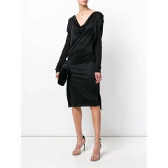 90s Jean Paul Gaultier Vintage black wool midi dress
