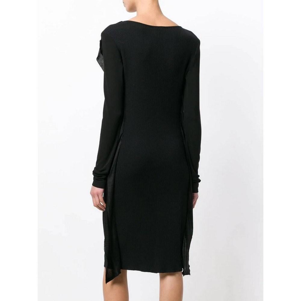 Women's 90s Jean Paul Gaultier Vintage black wool midi dress