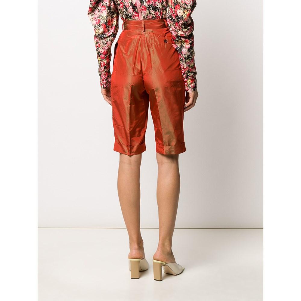 Women's 90s Jean Paul Gaultier Vintage orange silk bermuda shorts For Sale