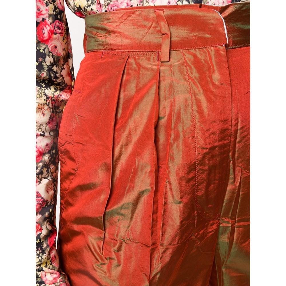 90s Jean Paul Gaultier Vintage orange silk bermuda shorts For Sale 1