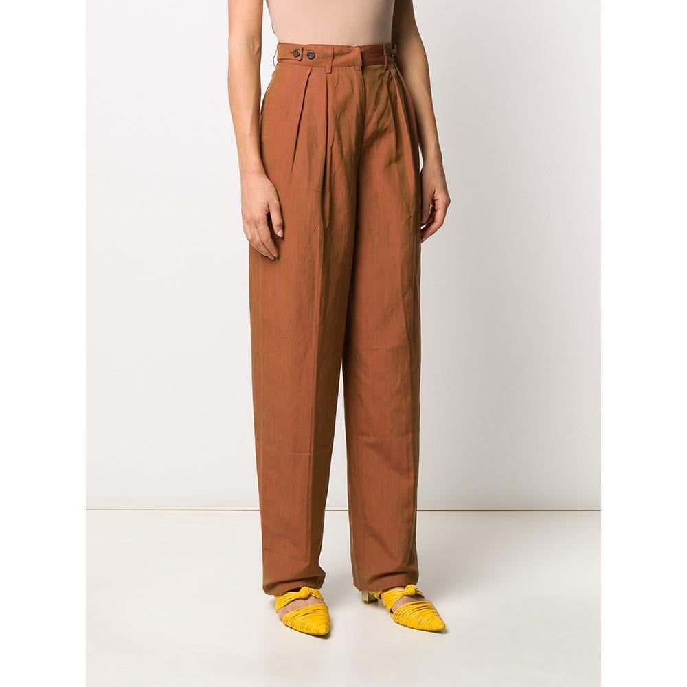 90s Jean Paul Gaultier Vintage straight rust cotton trousers In Excellent Condition In Lugo (RA), IT
