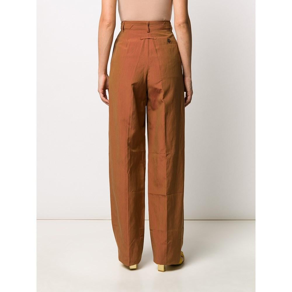 Women's 90s Jean Paul Gaultier Vintage straight rust cotton trousers