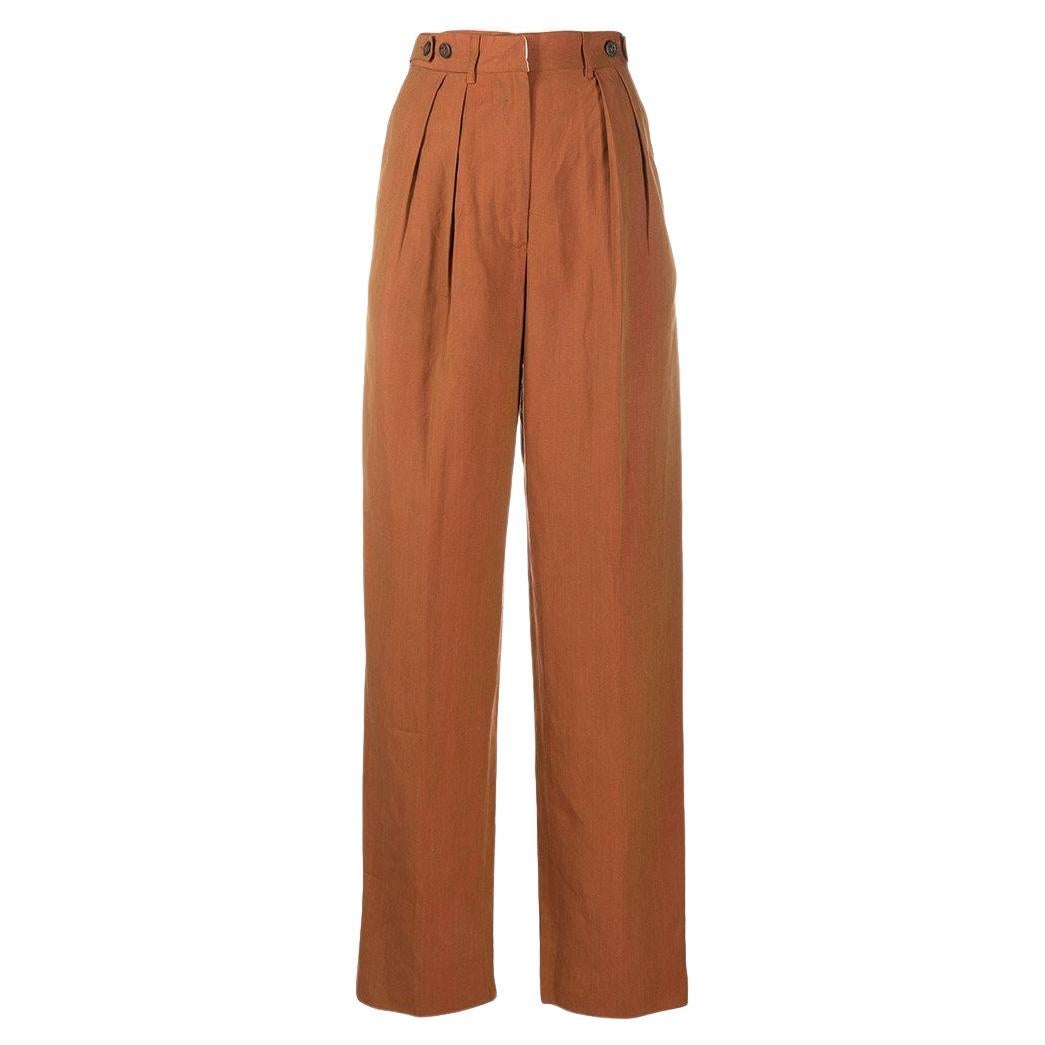 90s Jean Paul Gaultier Vintage straight rust cotton trousers