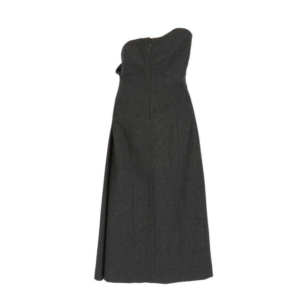 Gray 90s Jil Sander gray wool midi skirt