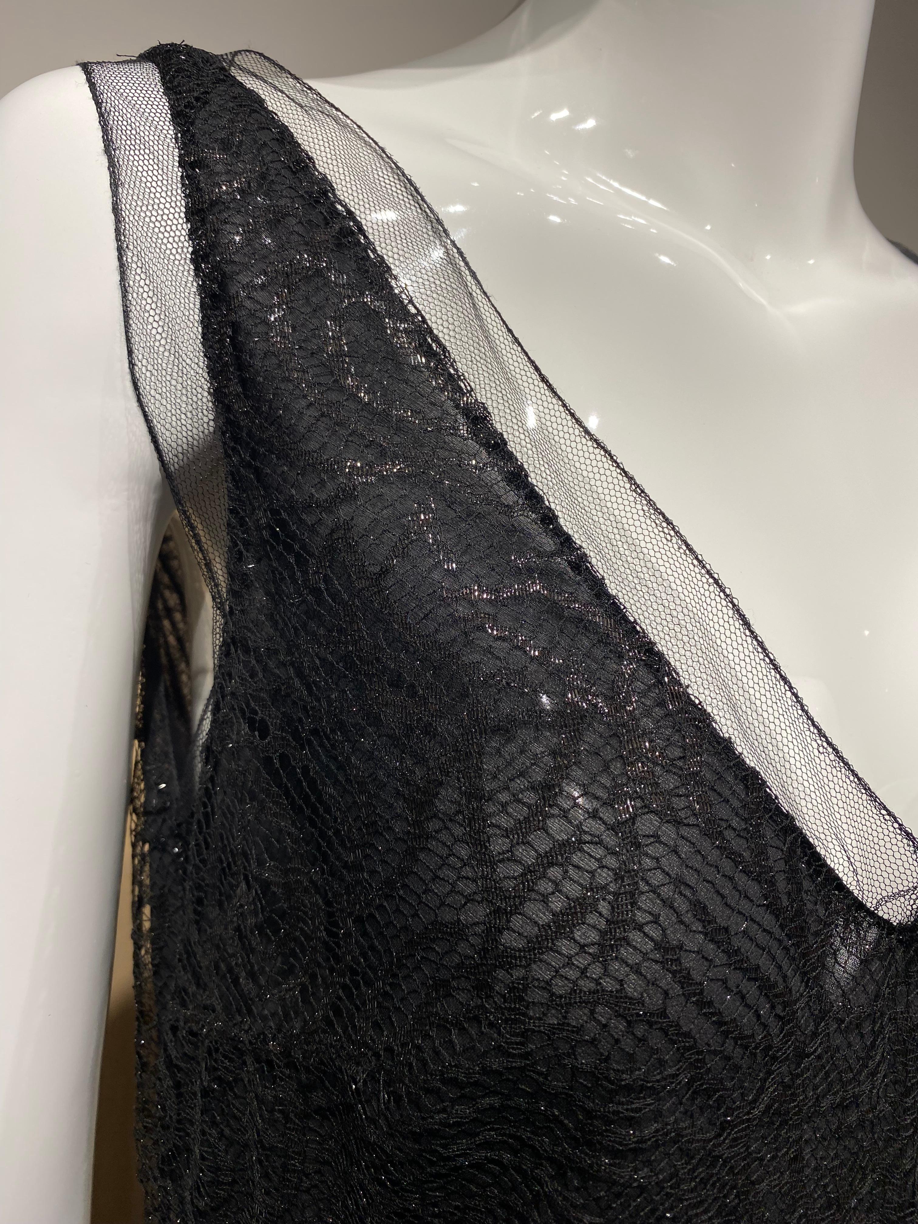 90s John Galliano Black Lace Flapper Style en Excelente estado para la venta en Beverly Hills, CA