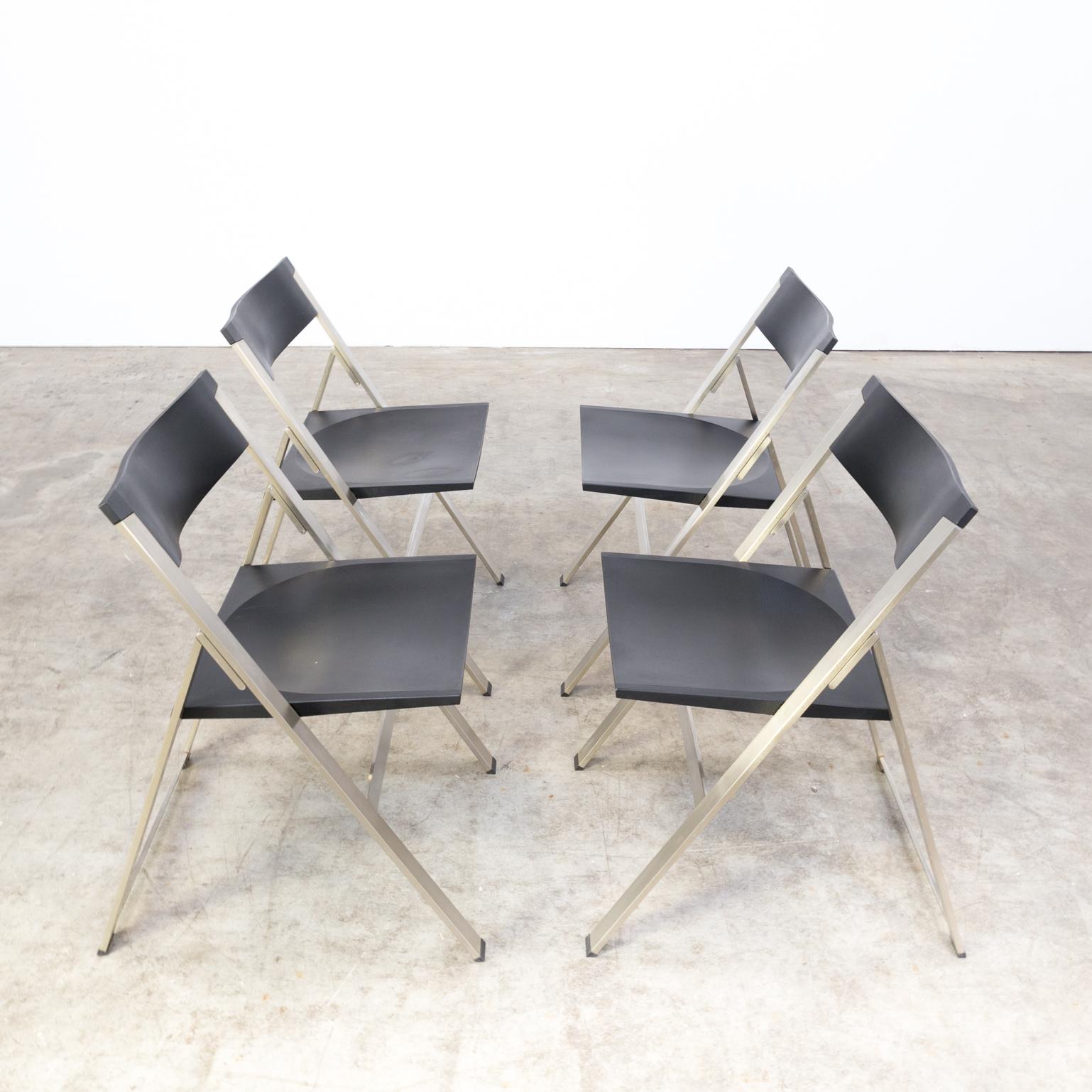 1990s, Justus Kolberg ‘P08’ Folding Chair for Tecno Set of 4 For Sale 3