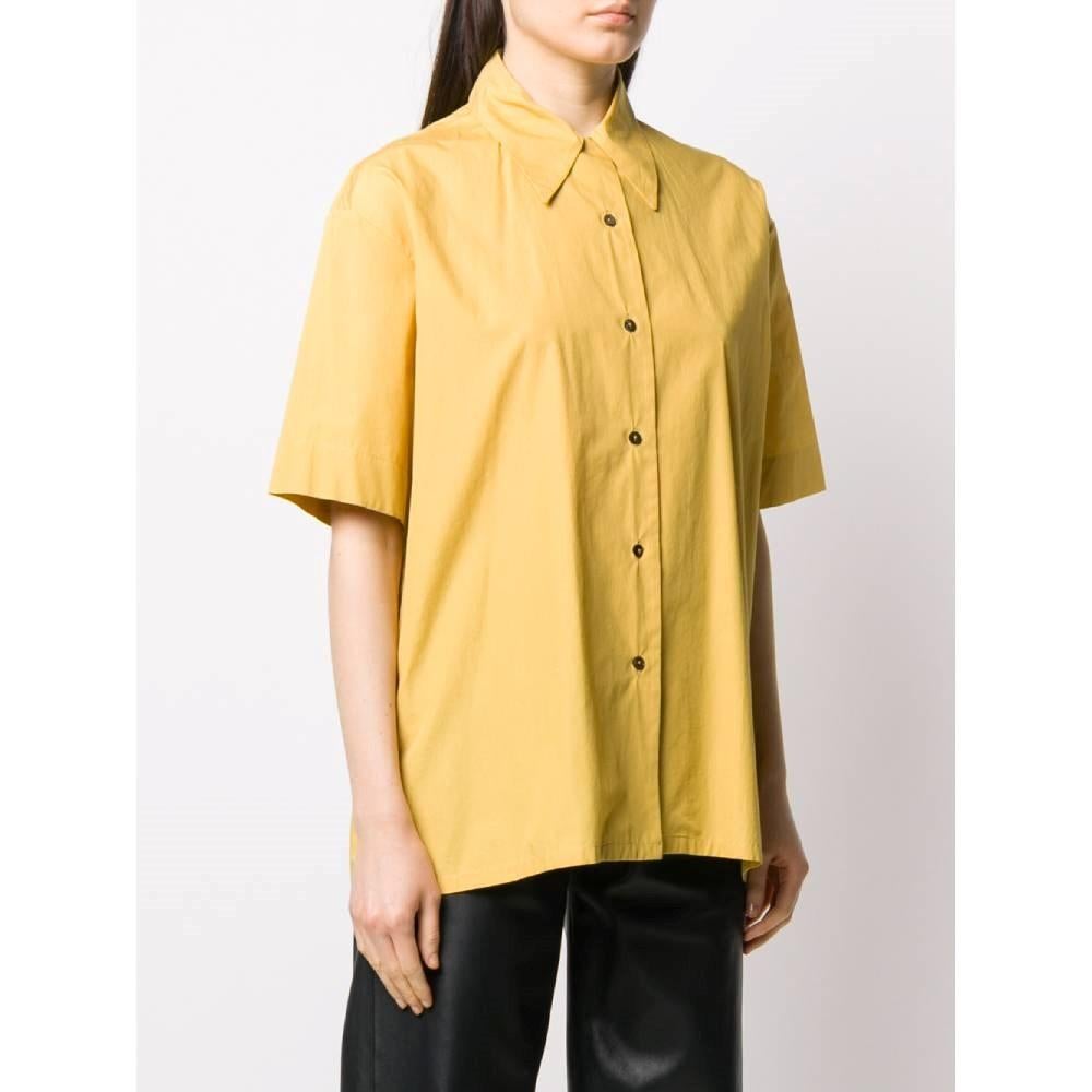 90s Katharine Hamnett ochre cotton oversize shirt For Sale at 1stDibs