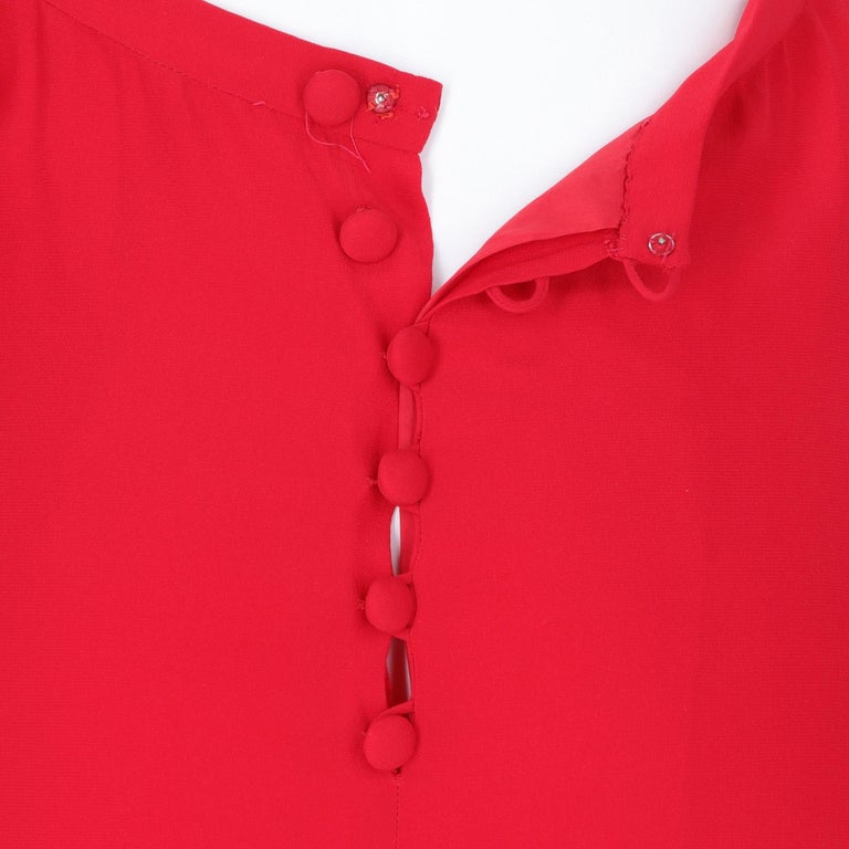 90s Lancetti Red Silk Dress at 1stDibs